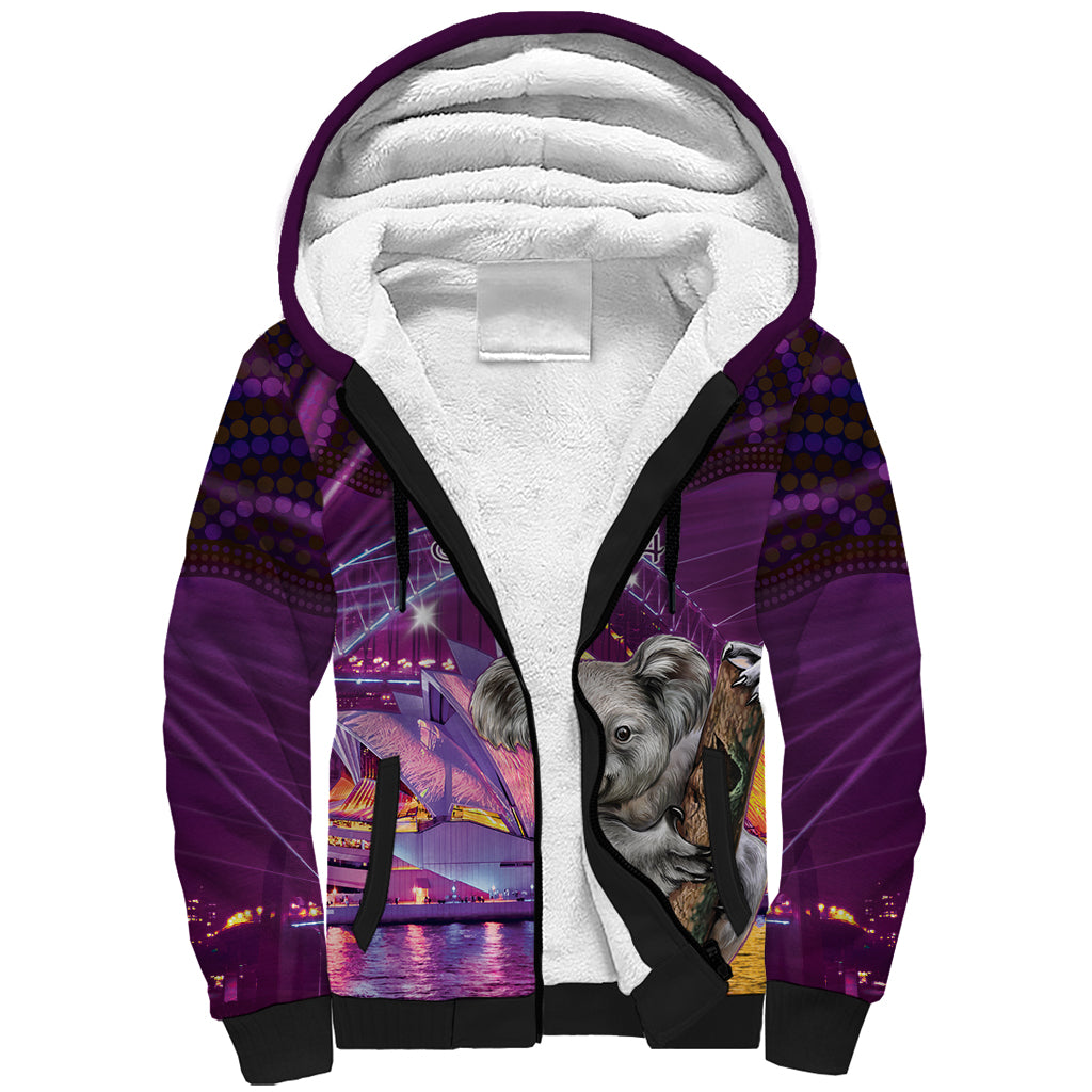 Vivid Sydney Australia Sherpa Hoodie Humanity Aussie Koala Fanciful Light