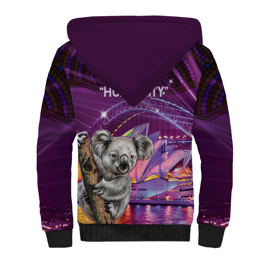 Vivid Sydney Australia Sherpa Hoodie Humanity Aussie Koala Fanciful Light