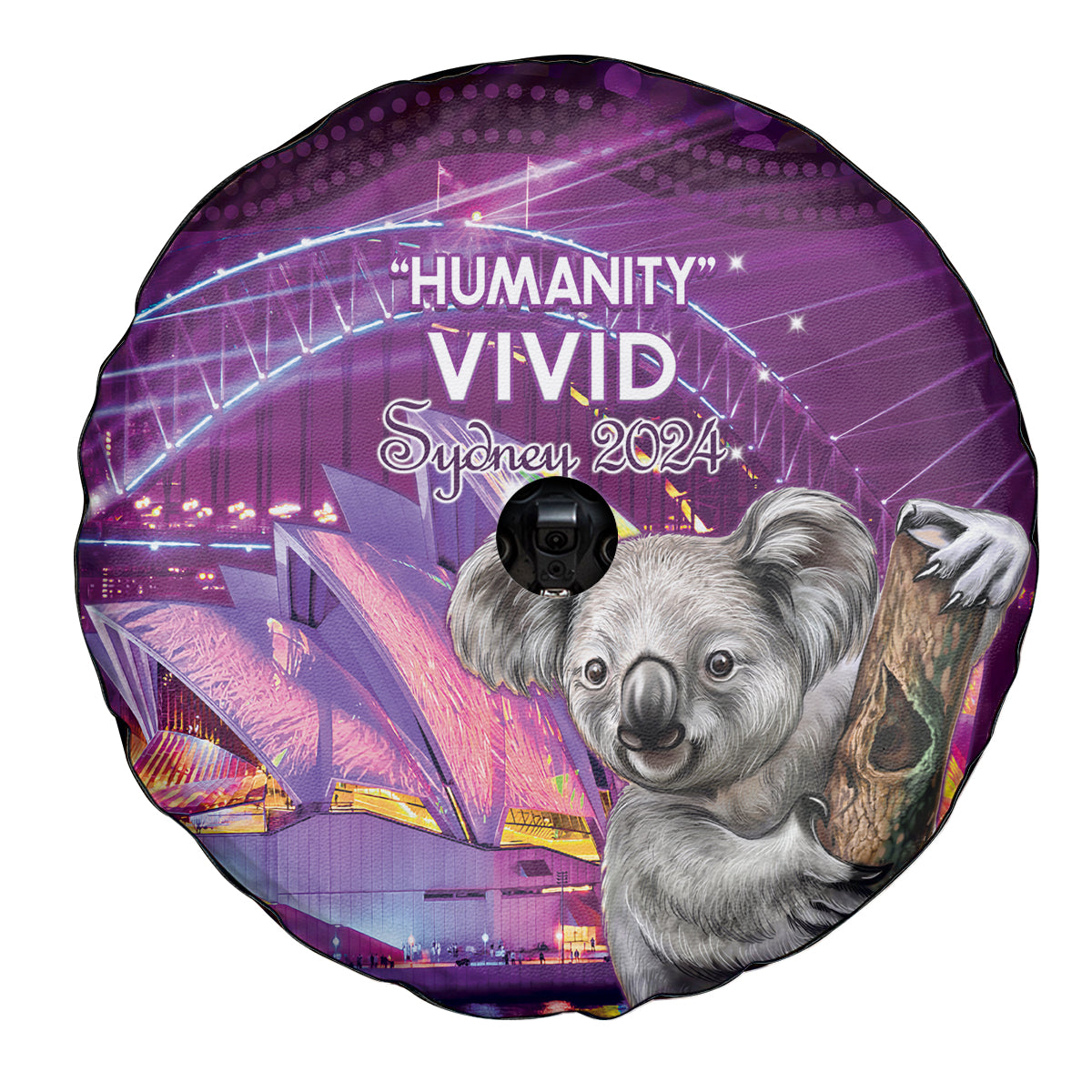 Vivid Sydney Australia Spare Tire Cover Humanity Aussie Koala Fanciful Light