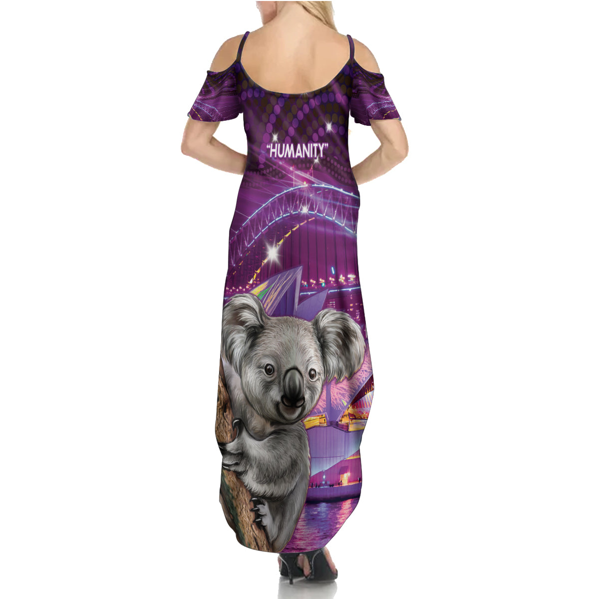 Vivid Sydney Australia Summer Maxi Dress Humanity Aussie Koala Fanciful Light