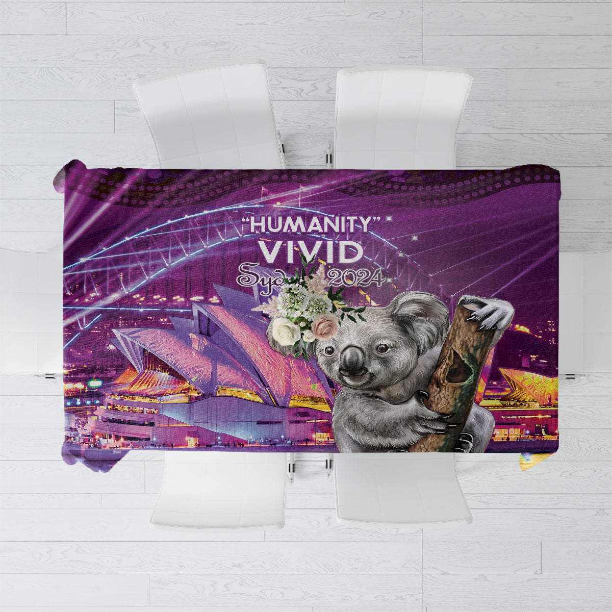 Vivid Sydney Australia Tablecloth Humanity Aussie Koala Fanciful Light