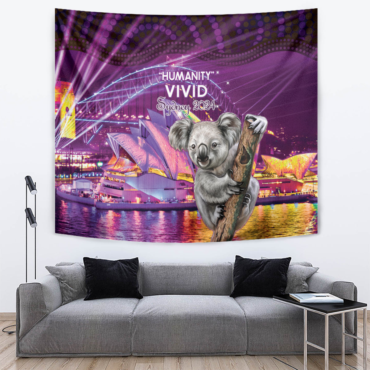 Vivid Sydney Australia Tapestry Humanity Aussie Koala Fanciful Light