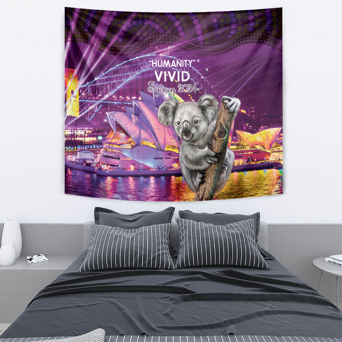 Vivid Sydney Australia Tapestry Humanity Aussie Koala Fanciful Light