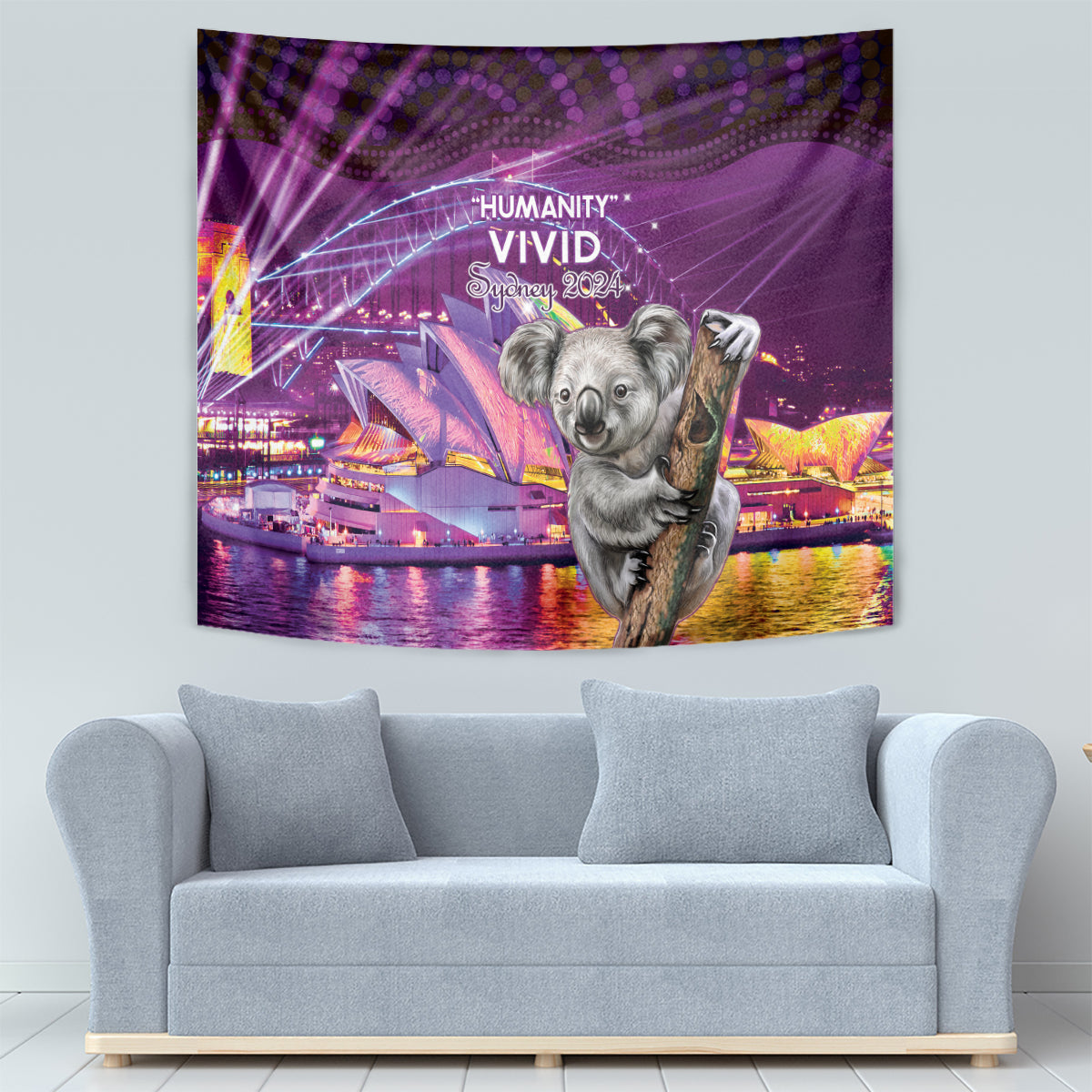 Vivid Sydney Australia Tapestry Humanity Aussie Koala Fanciful Light