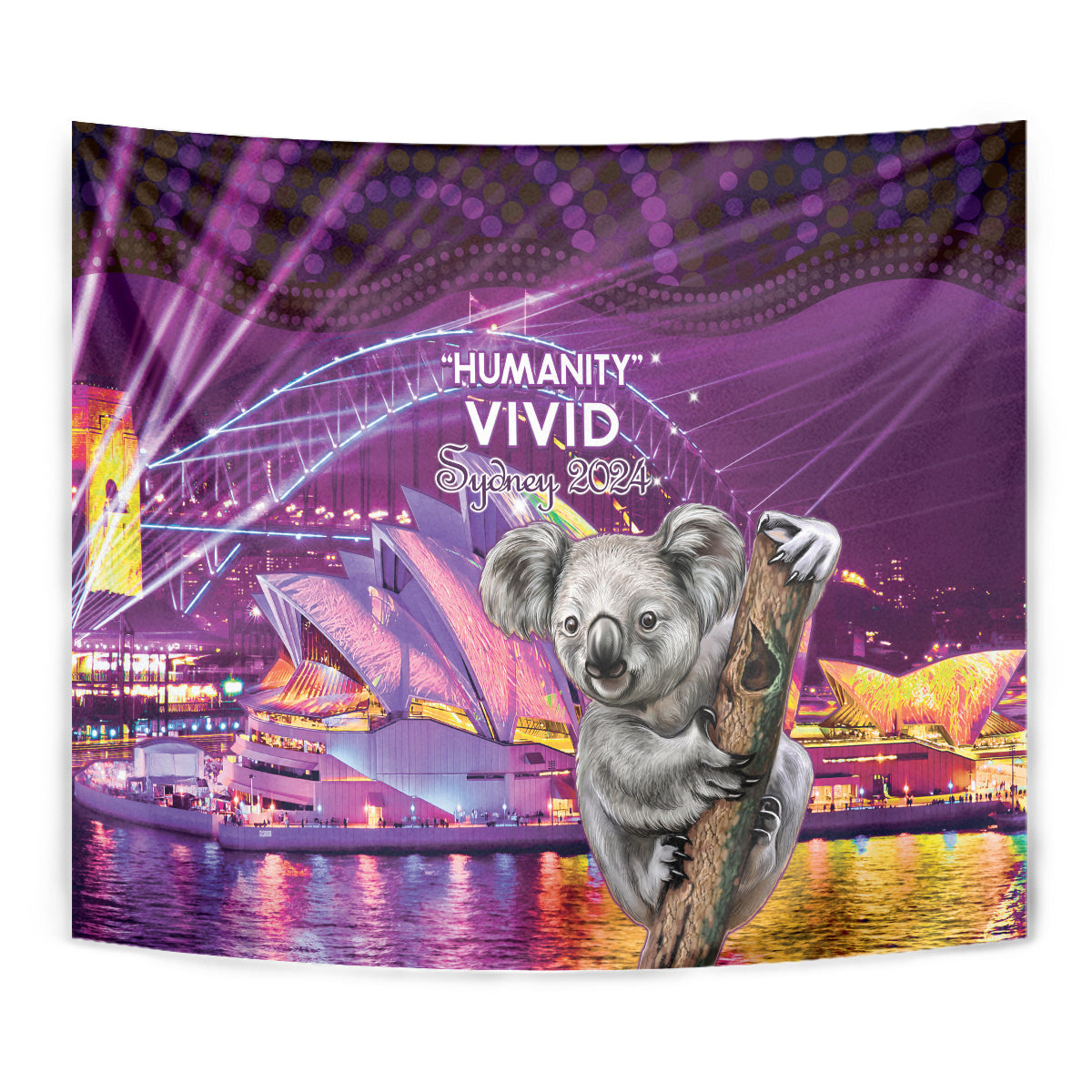 Vivid Sydney Australia Tapestry Humanity Aussie Koala Fanciful Light