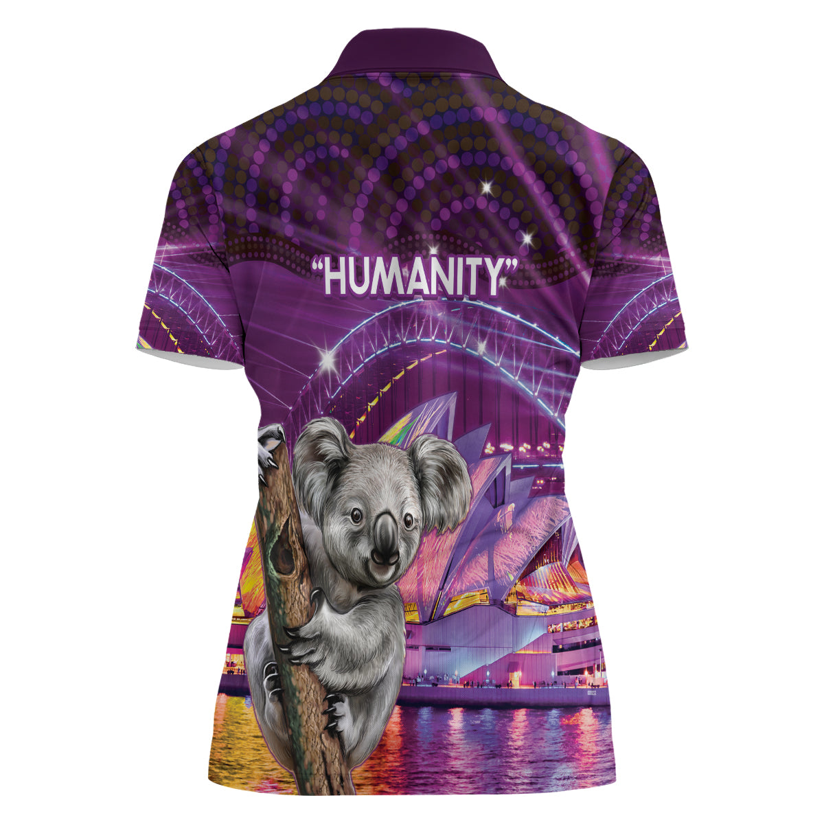 Vivid Sydney Australia Women Polo Shirt Humanity Aussie Koala Fanciful Light