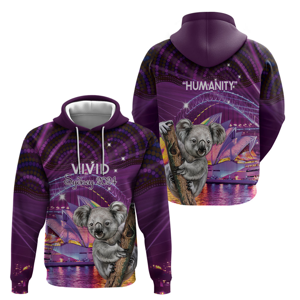 Vivid Sydney Australia Zip Hoodie Humanity Aussie Koala Fanciful Light