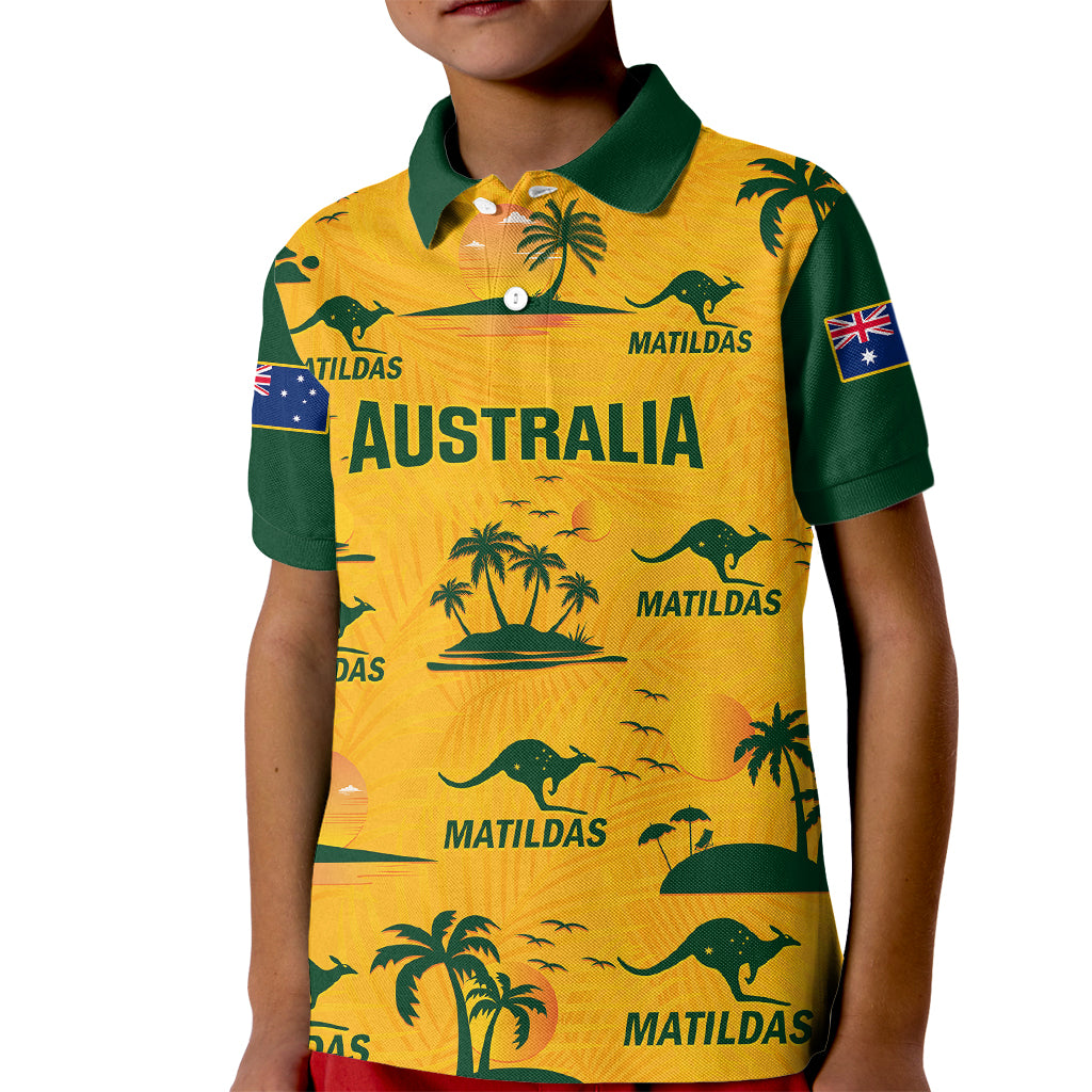 australia-soccer-kid-polo-shirt-matildas-world-cup-2023-tropical-style