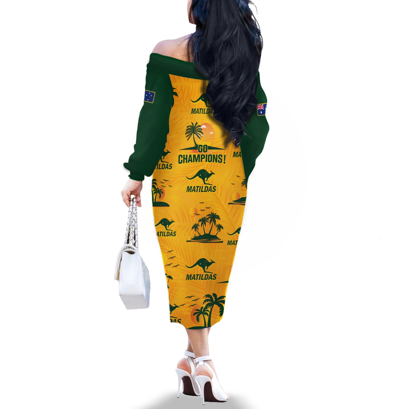 australia-soccer-off-the-shoulder-long-sleeve-dress-matildas-world-cup-2023-tropical-style