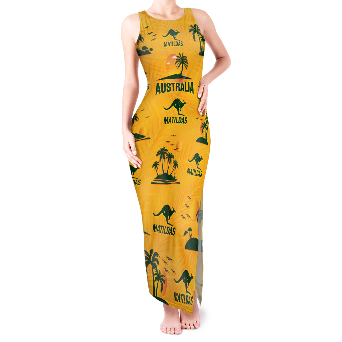 australia-soccer-tank-maxi-dress-matildas-world-cup-2023-tropical-style