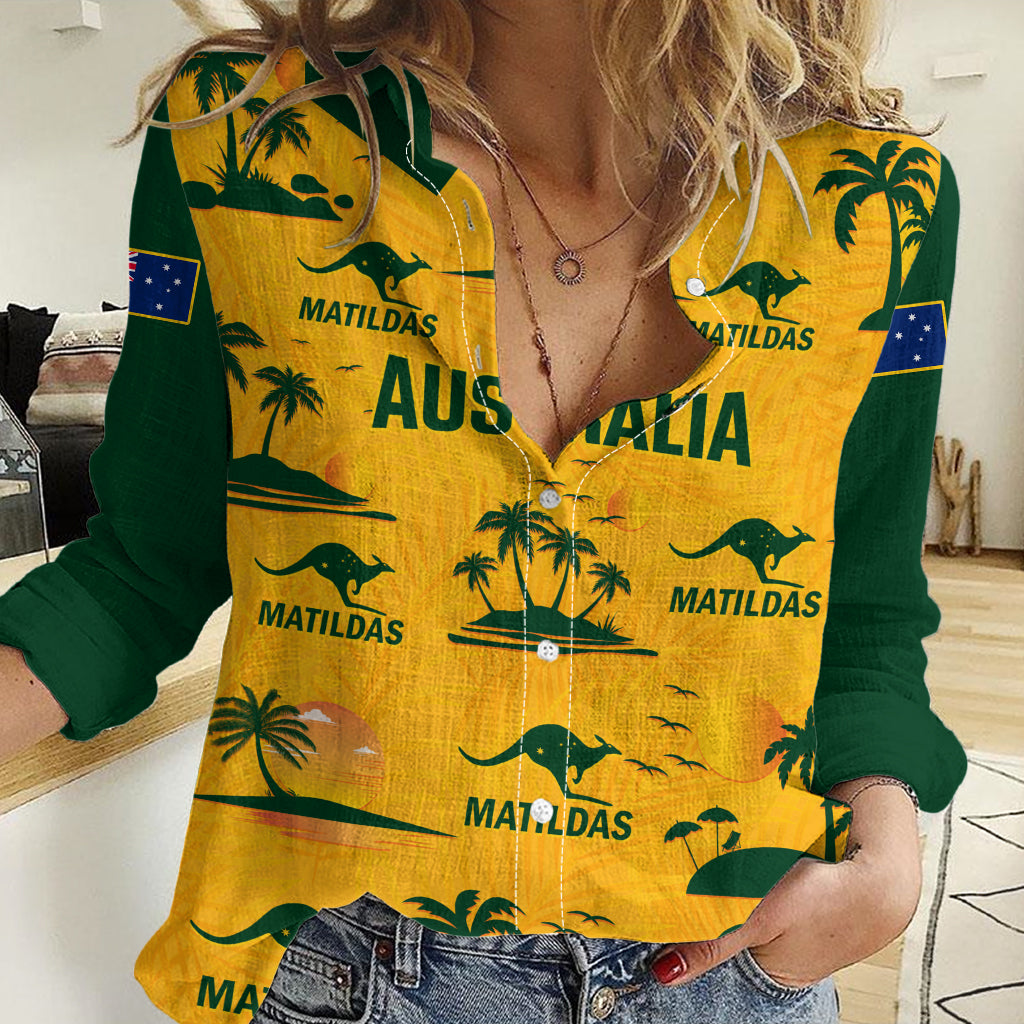 Australia Soccer Women Casual Shirt Matildas World Cup 2023 Tropical Style LT14