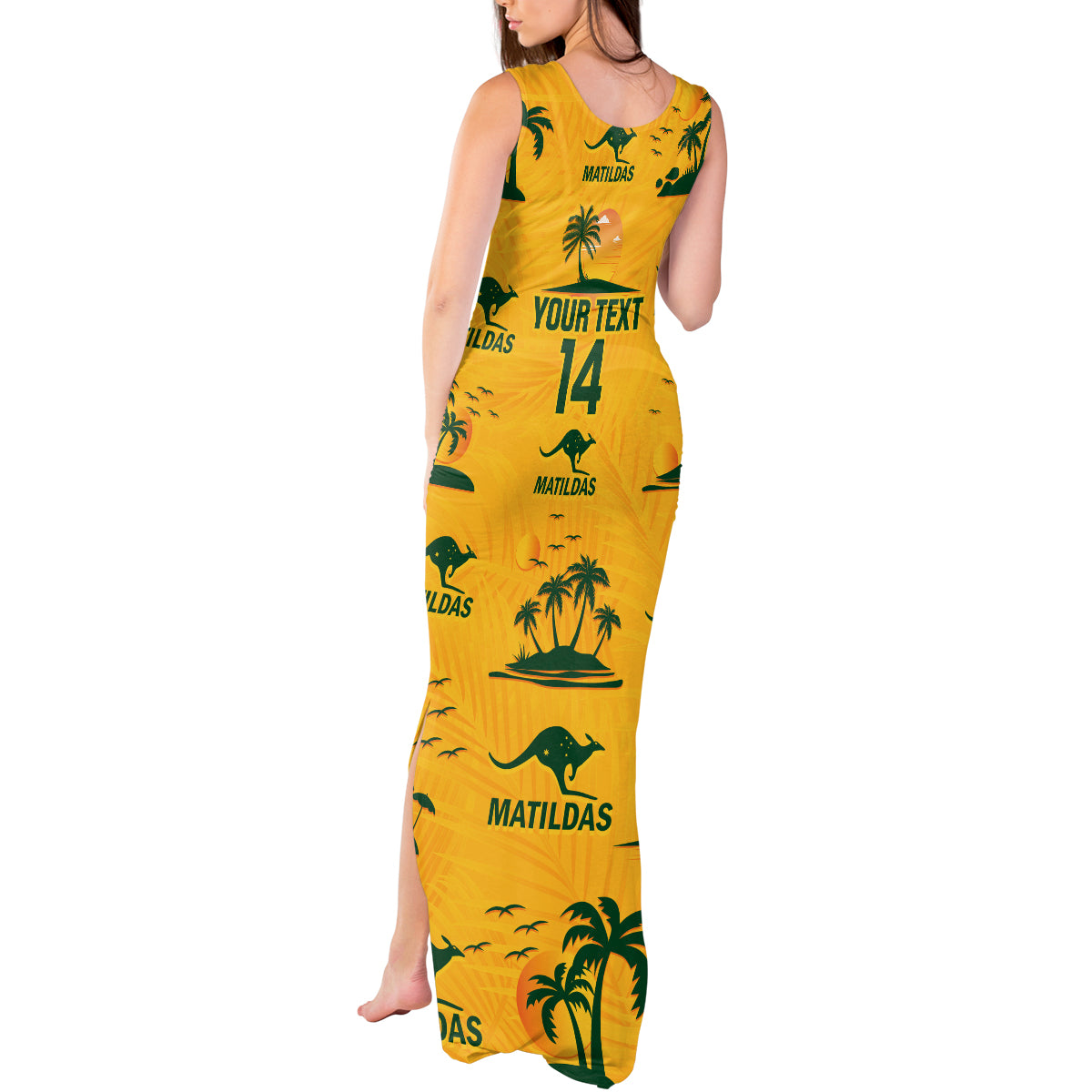 custom-australia-soccer-tank-maxi-dress-matildas-world-cup-2023-tropical-style