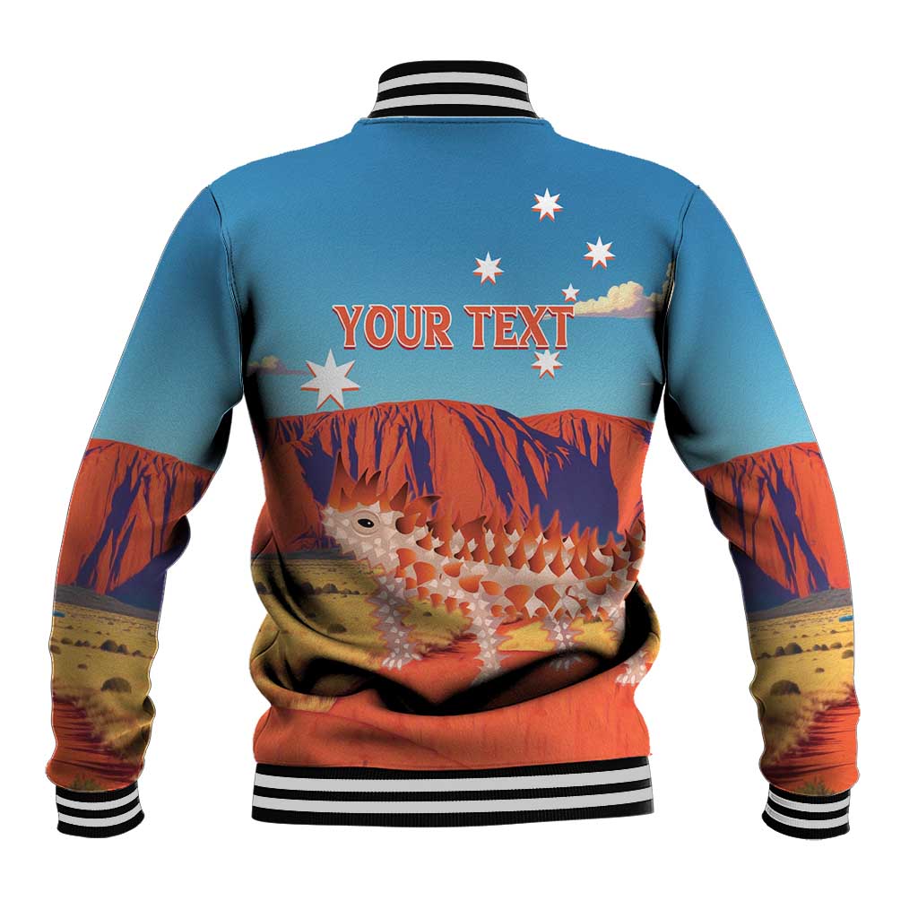 Personalised Australia Thorny Devil Baseball Jacket Nature's Armored Knights - Aussie Uluru