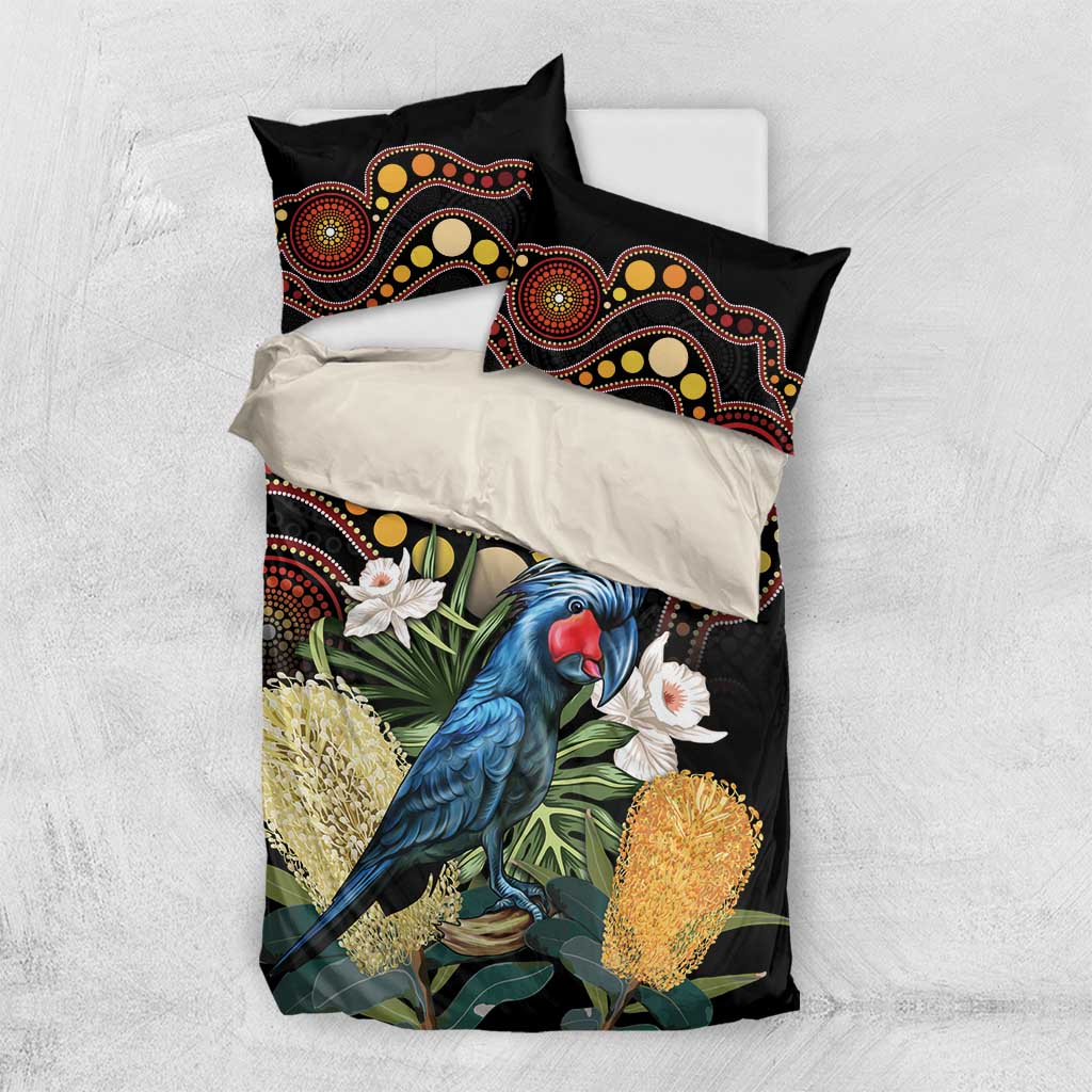 Australia Palm Cockatoo Bedding Set Aussie Banksia - Aboriginal Pattern