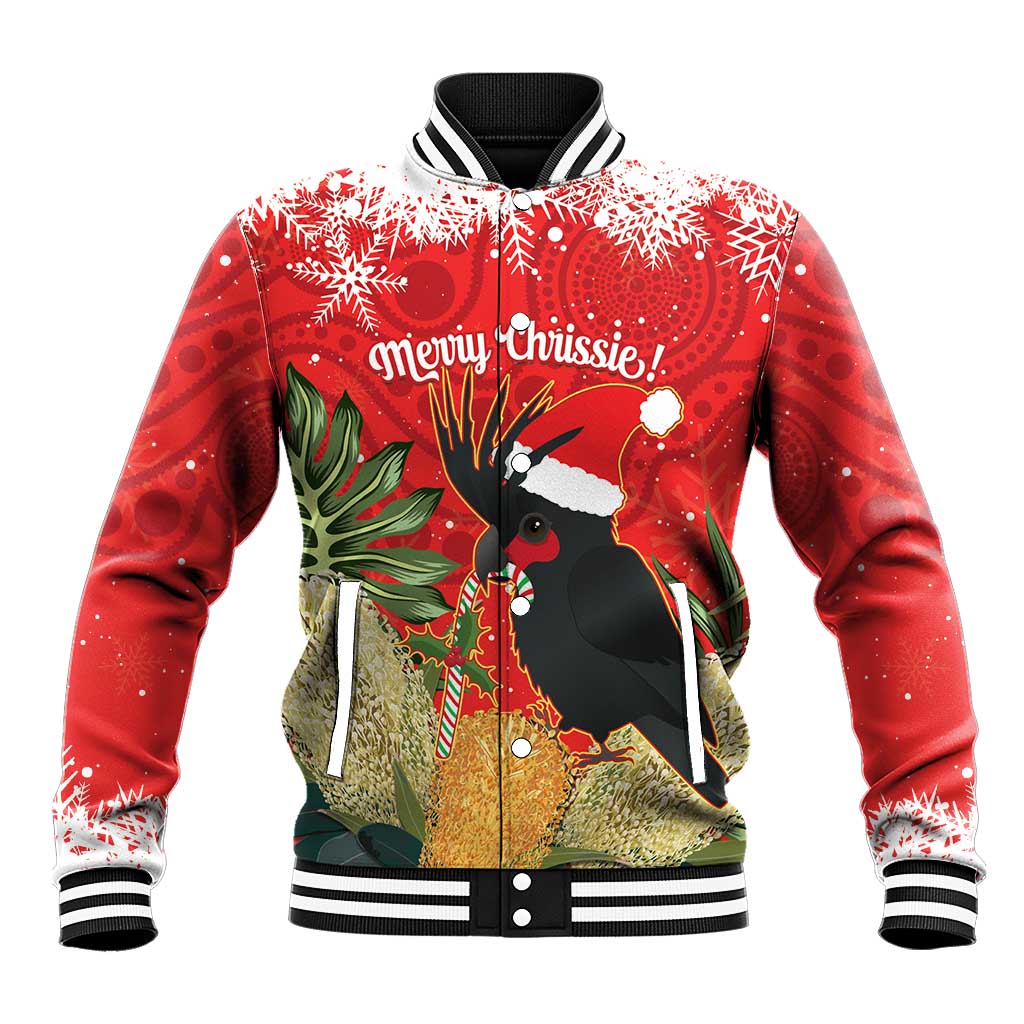 Personalised Palm Cockatoo Australia Christmas Baseball Jacket Merry Chrissie - Banksia Flowers