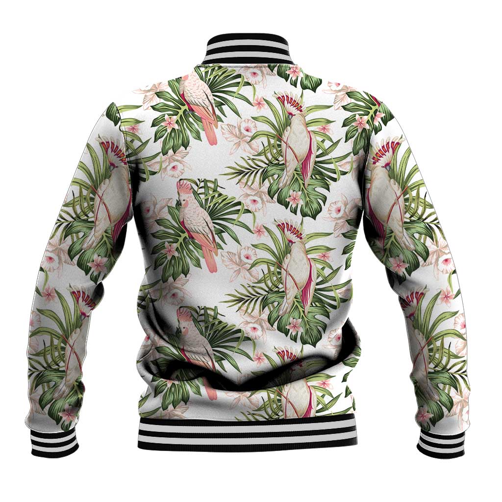 Australia Pink Cockatoo Baseball Jacket Aussie Orchids - Seamless Pattern