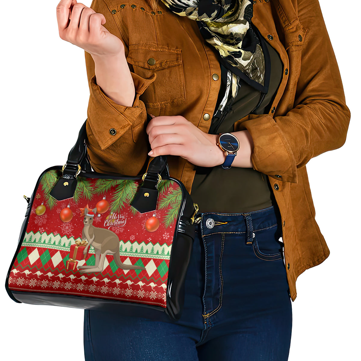 australia-christmas-shoulder-handbag-aussie-kangaroo-santa-merry-xmas