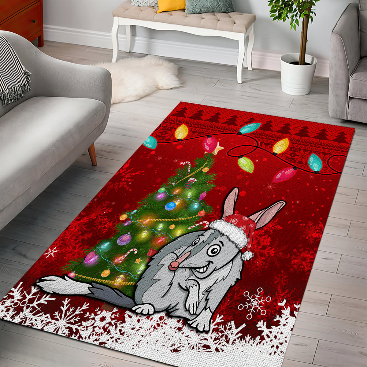 australia-christmas-area-rug-aussie-bilby-santa-merry-xmas