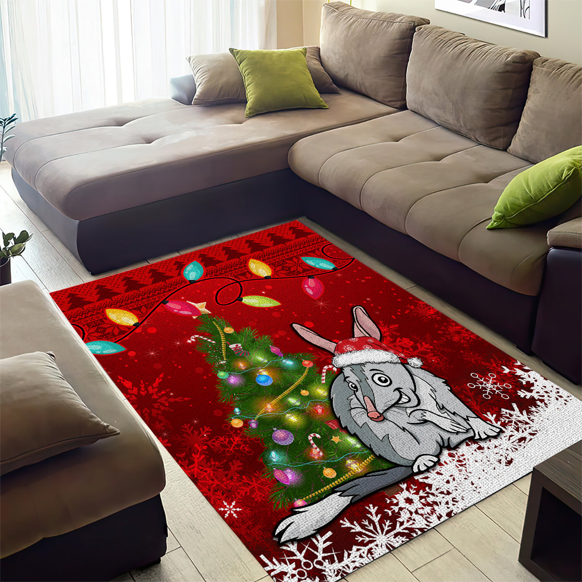 australia-christmas-area-rug-aussie-bilby-santa-merry-xmas