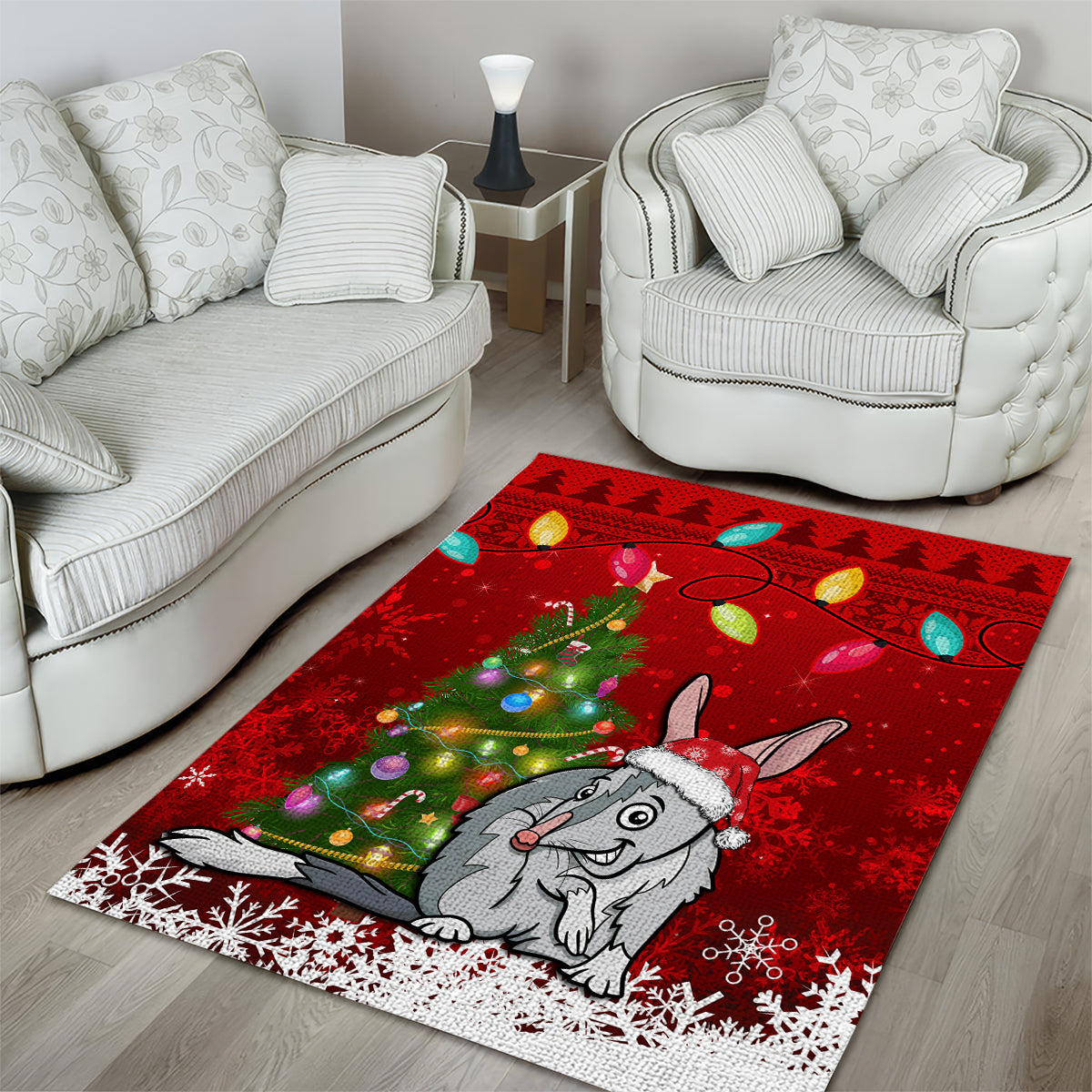 australia-christmas-area-rug-aussie-bilby-santa-merry-xmas