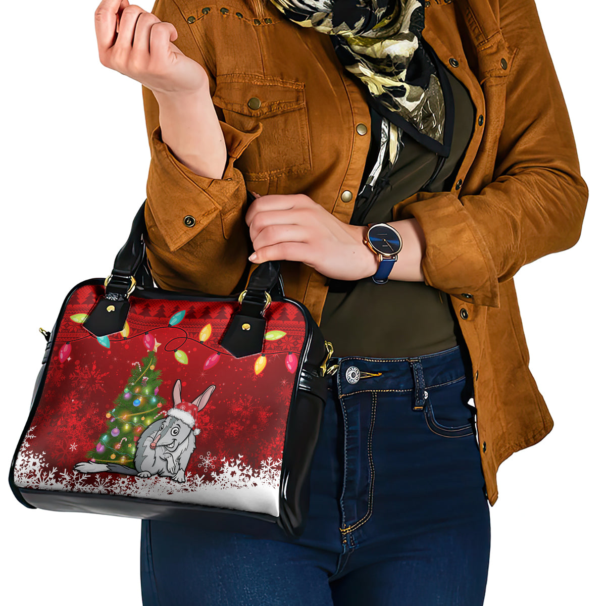 australia-christmas-shoulder-handbag-aussie-bilby-santa-merry-xmas