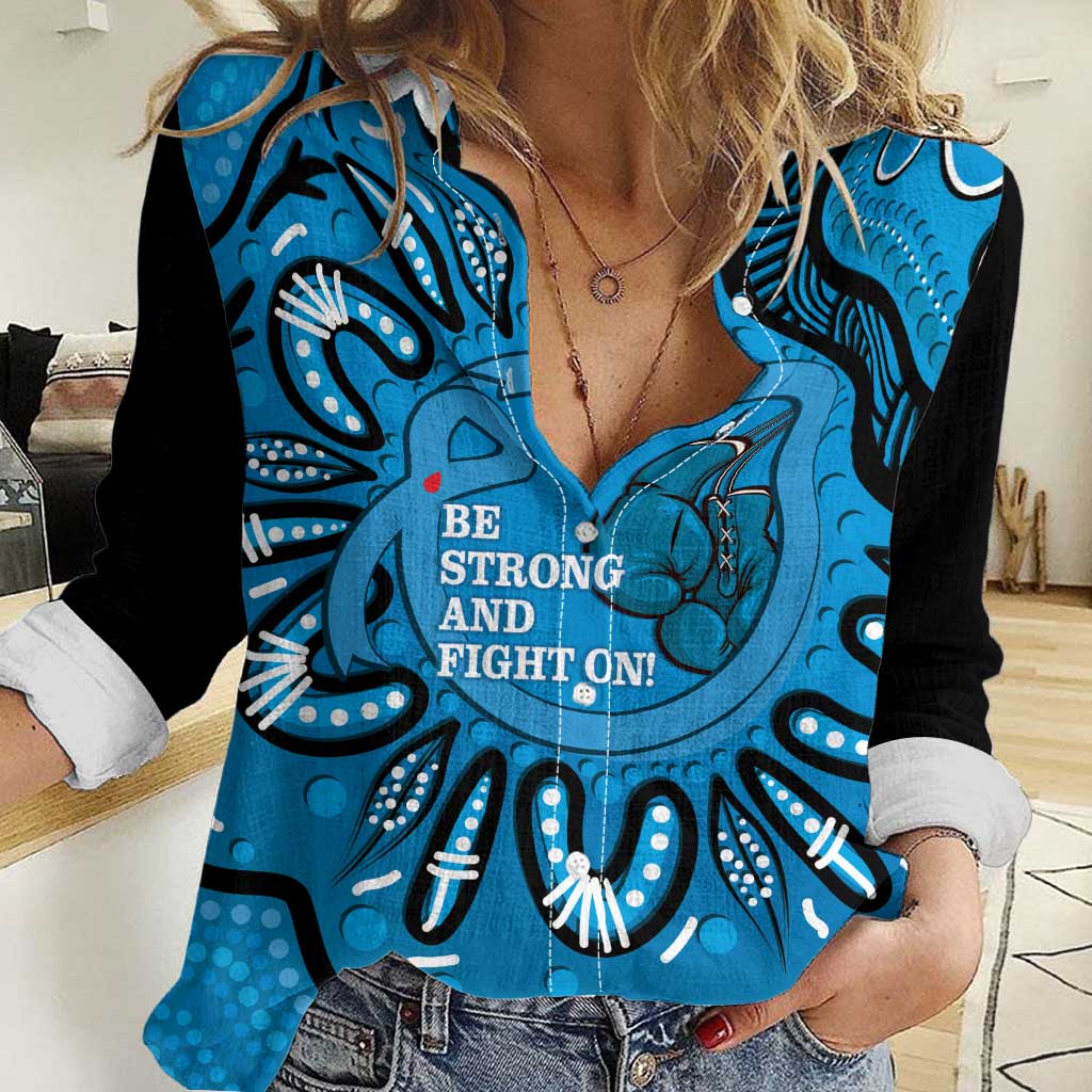 Australia Diabetes Awareness Month Women Casual Shirt Be Strong And Fight On Aboriginal Art