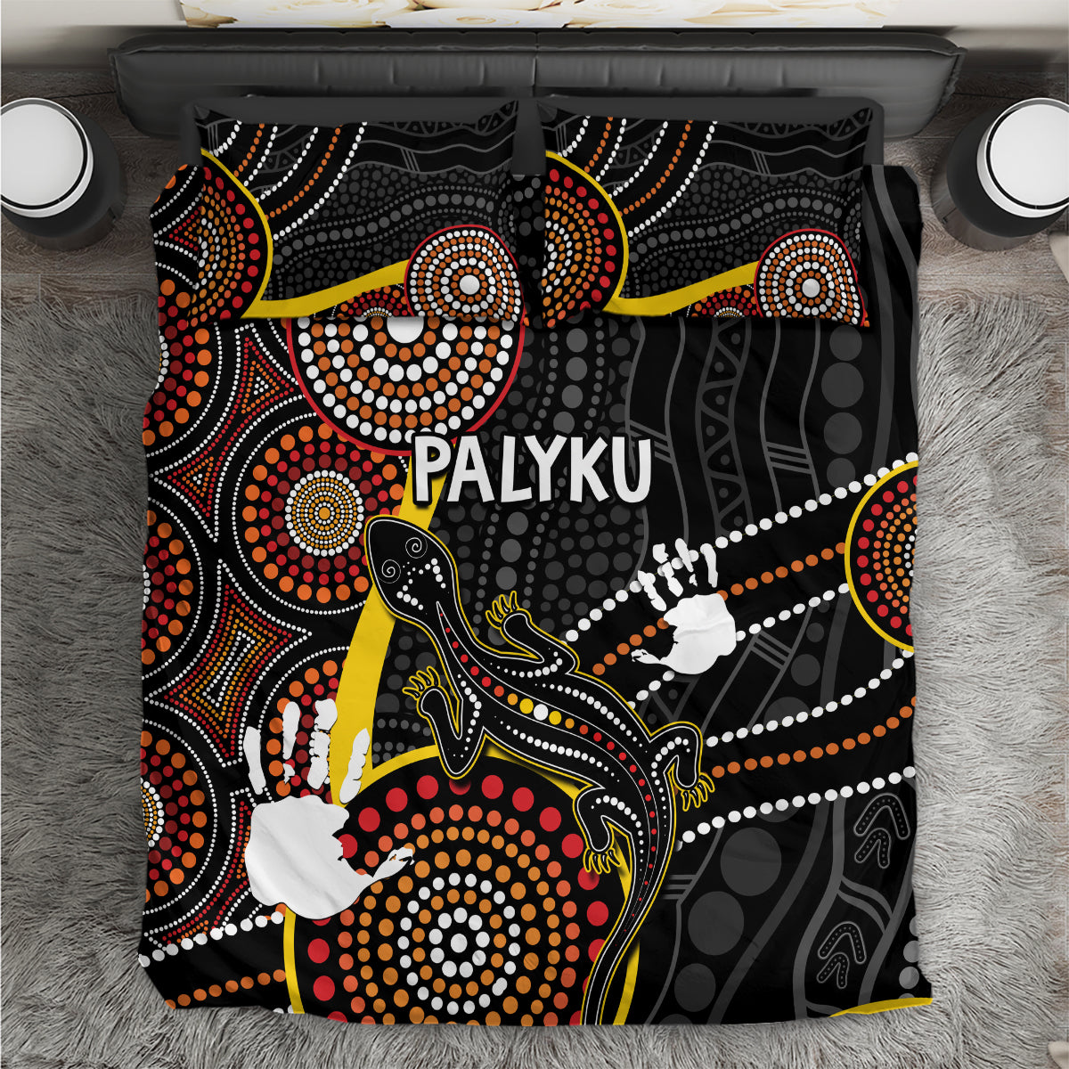 palyku-australia-lizard-aboriginal-art-bedding-set