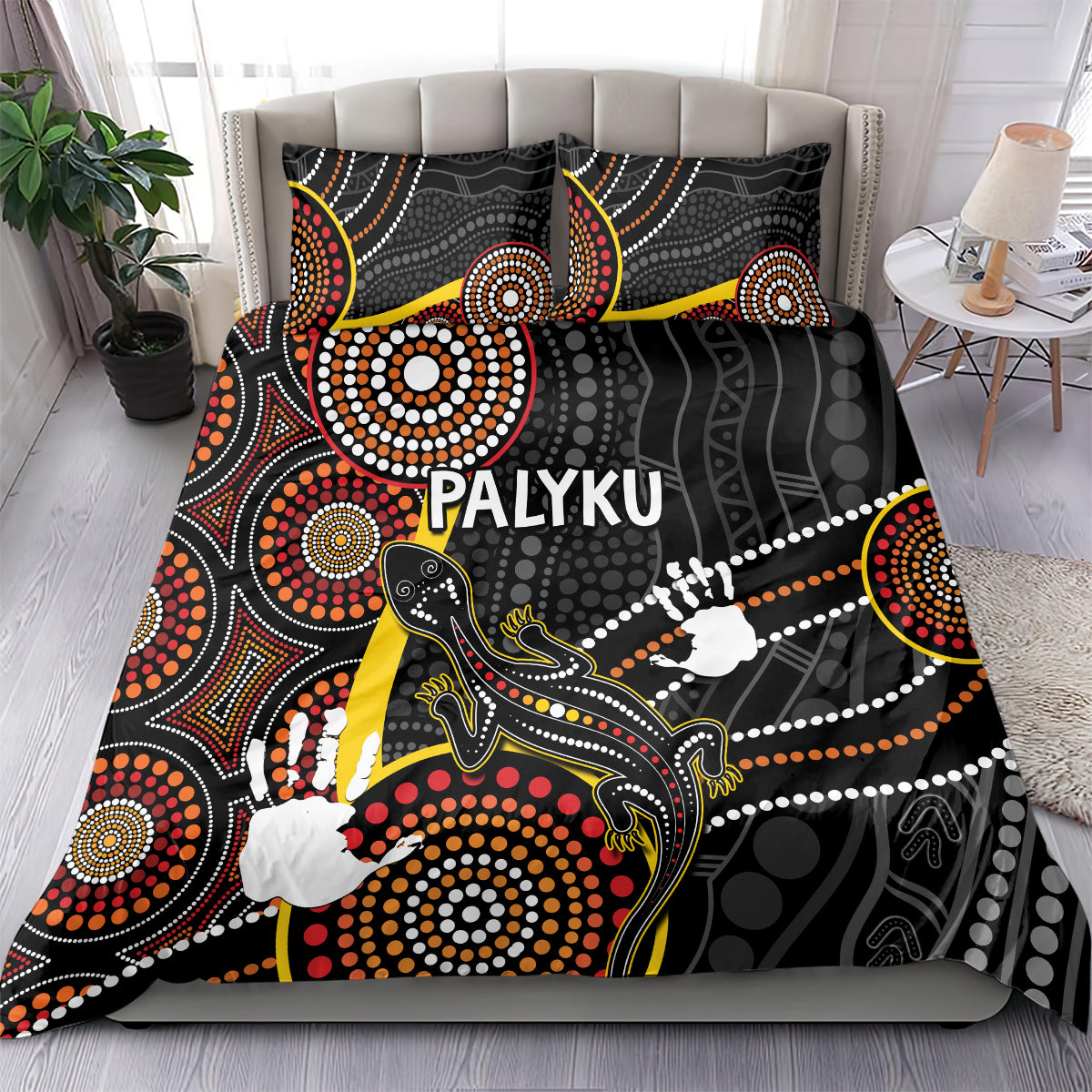 palyku-australia-lizard-aboriginal-art-bedding-set