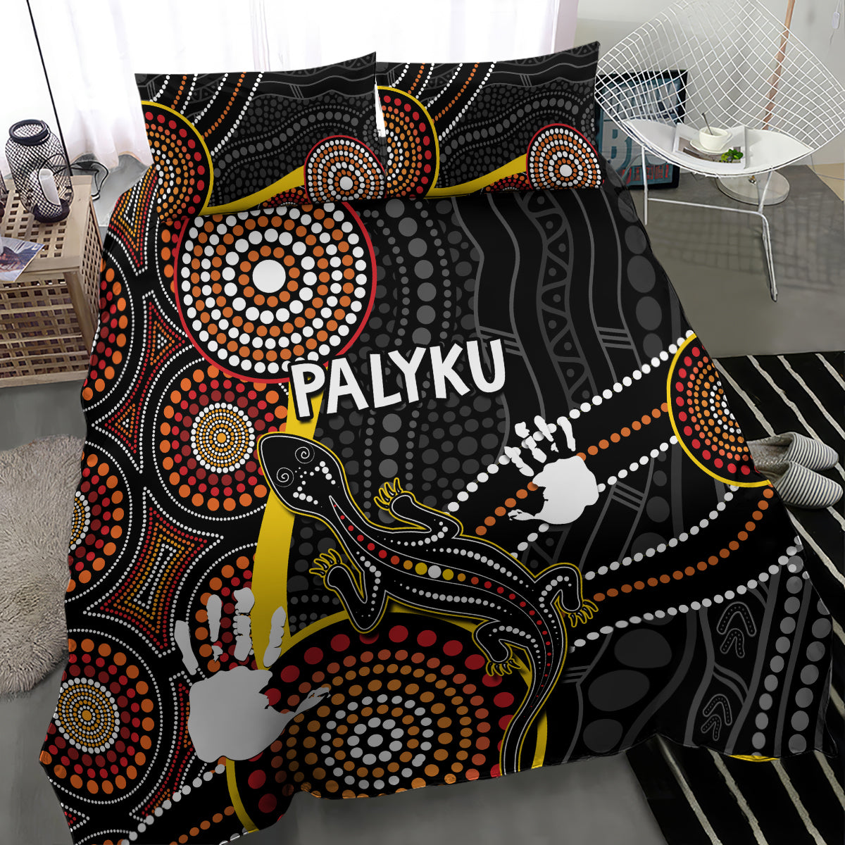 palyku-australia-lizard-aboriginal-art-bedding-set