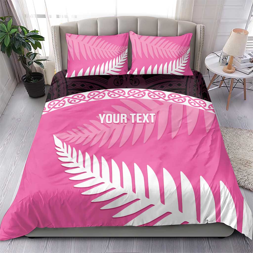 Custom New Zealand Aotearoa Cricket Bedding Set Go White Silver Fern