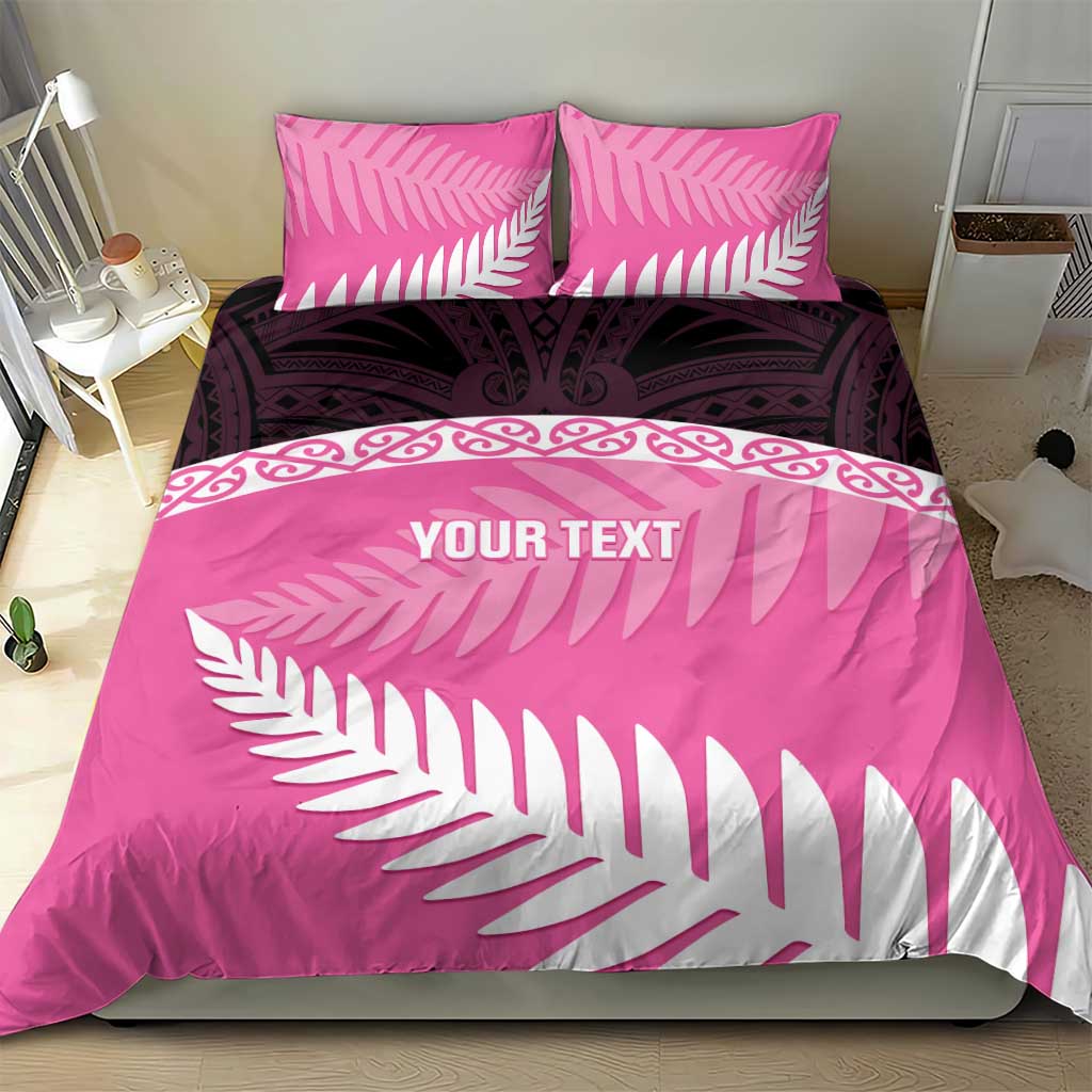 Custom New Zealand Aotearoa Cricket Bedding Set Go White Silver Fern