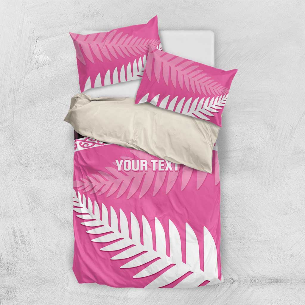 Custom New Zealand Aotearoa Cricket Bedding Set Go White Silver Fern