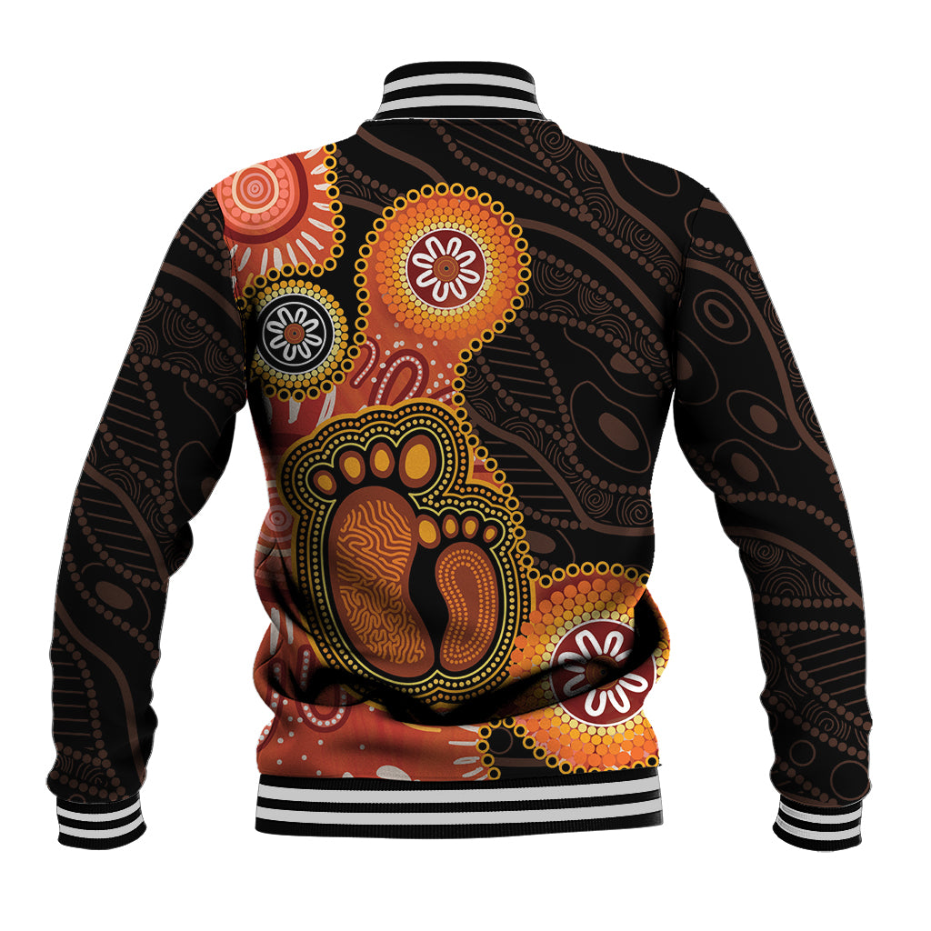 Australia Mothers Day Baseball Jacket Mom And Baby Footprint Indigenous