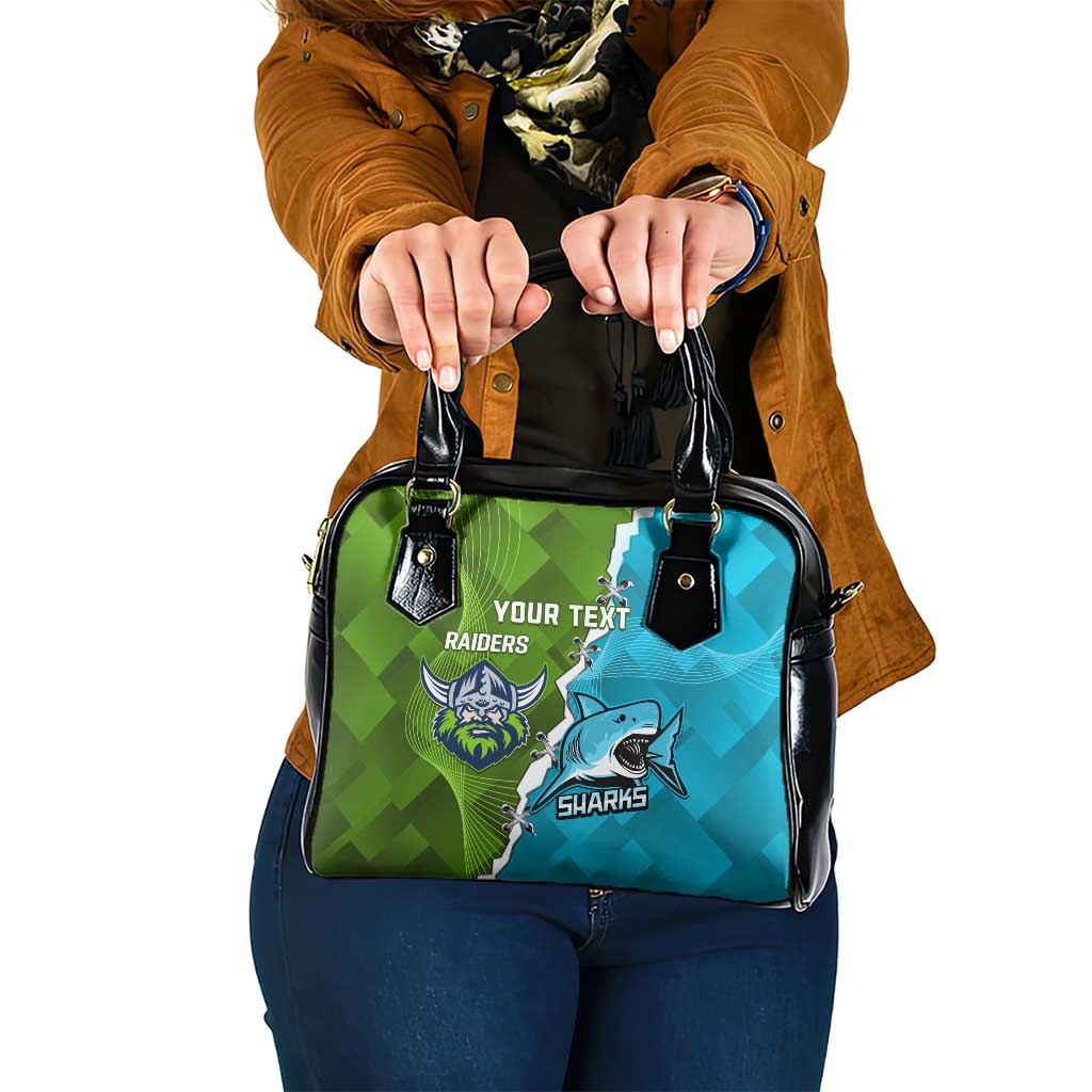 Personalised Sharks And Raiders Rugby Shoulder Handbag Sporty Style