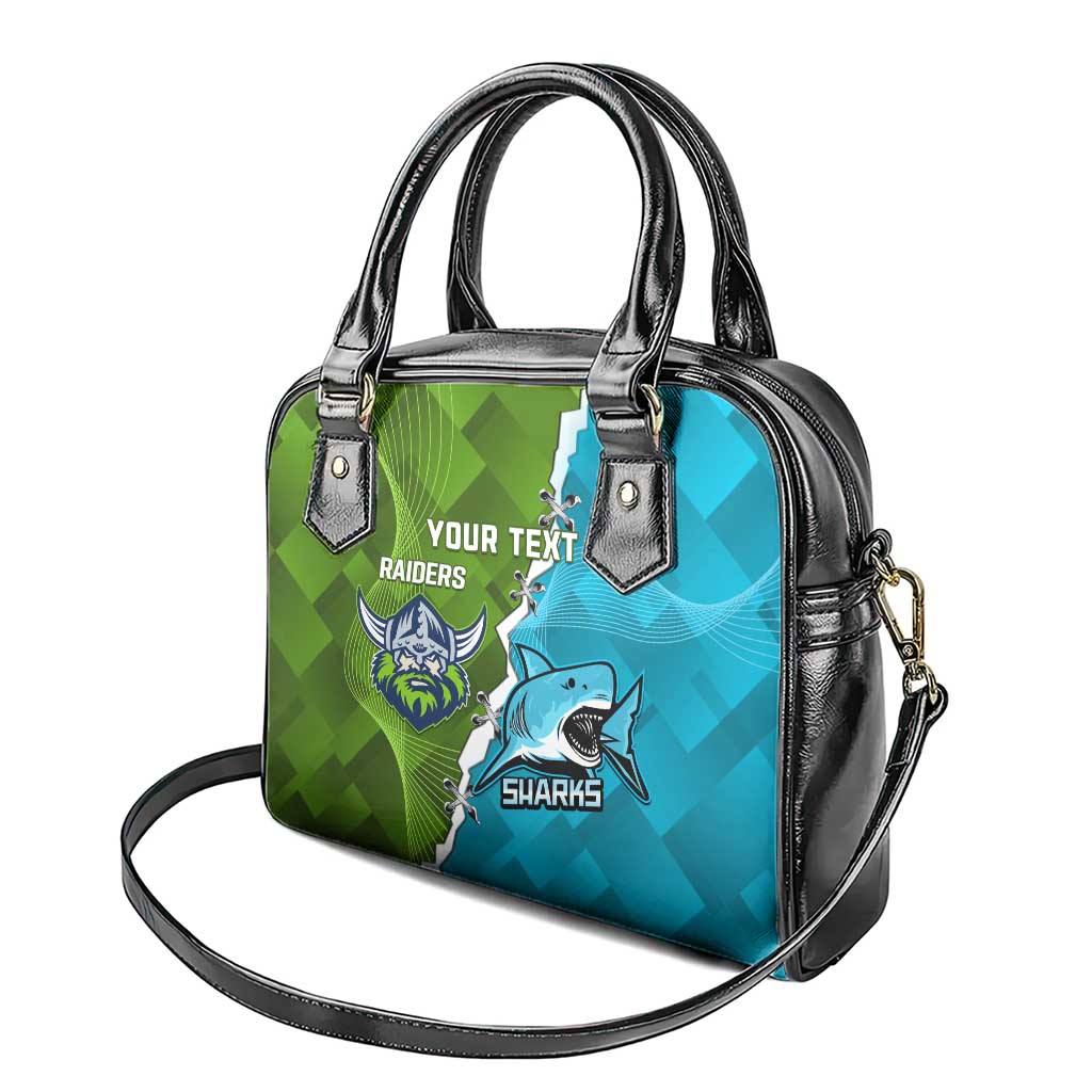 Personalised Sharks And Raiders Rugby Shoulder Handbag Sporty Style