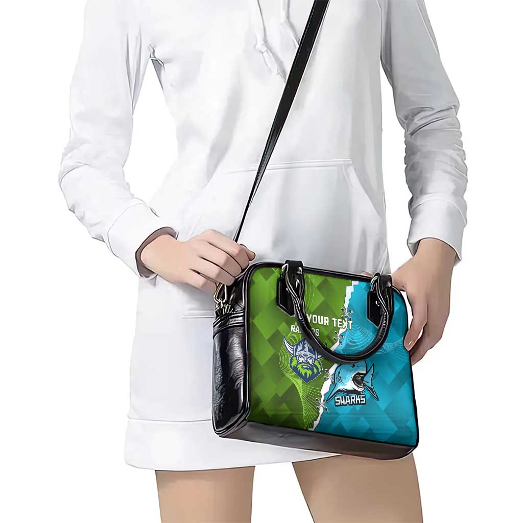 Personalised Sharks And Raiders Rugby Shoulder Handbag Sporty Style