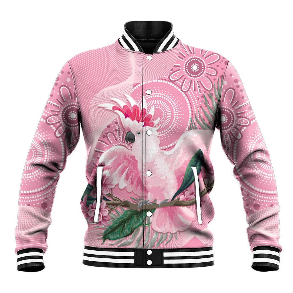 Pink Cockatoo Australia Baseball Jacket Aussie Cacatua Leadbeateri - Aboriginal Art