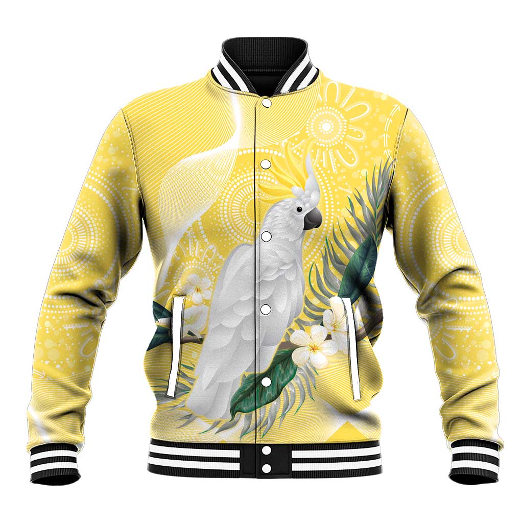 Australia Cacatua Galerita Baseball Jacket Sulphur-Crested Cockatoo - Aboriginal Art