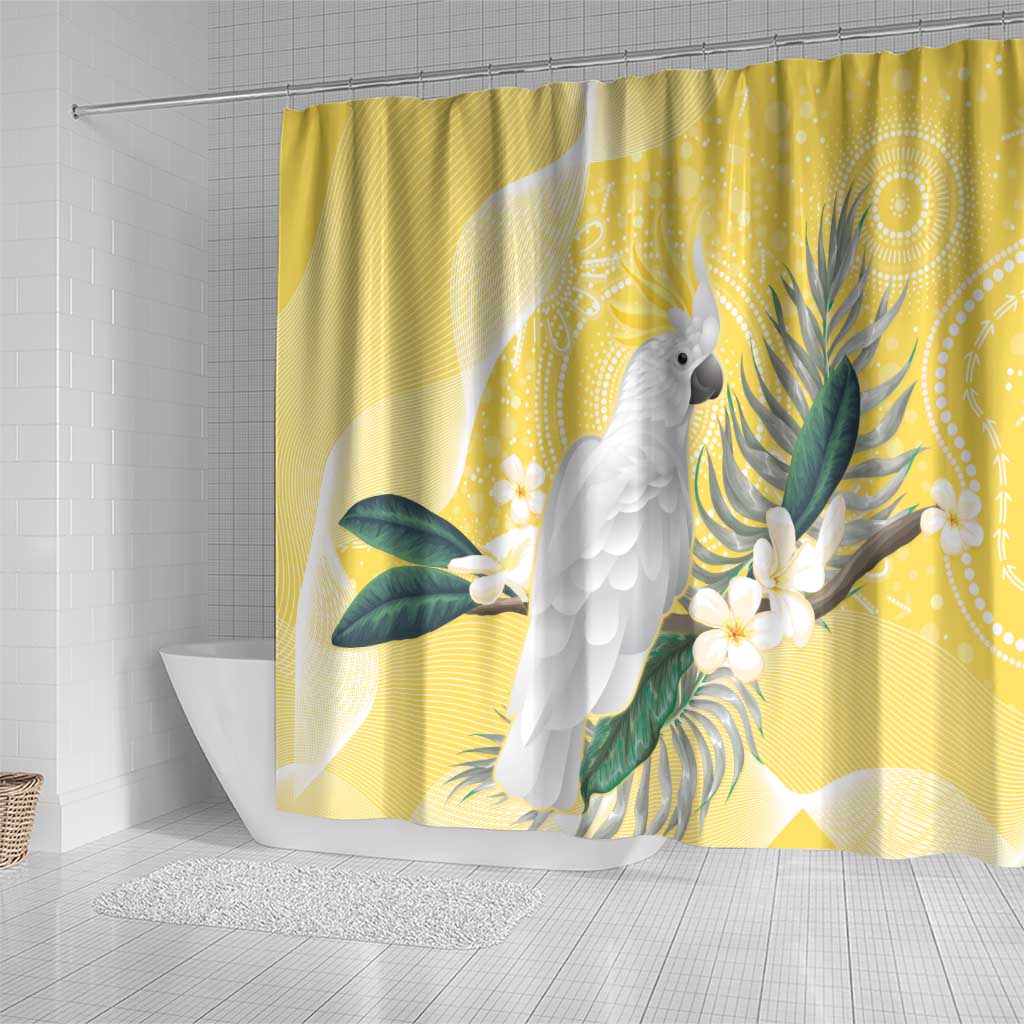 Australia Cacatua Galerita Shower Curtain Sulphur-Crested Cockatoo - Aboriginal Art