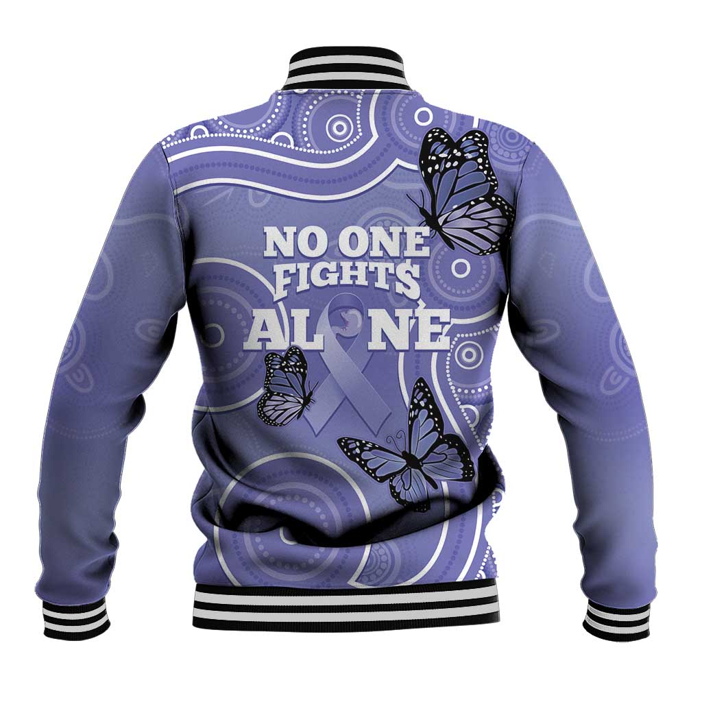 Australia Stomach Cancer Awareness Baseball Jacket No One Fights Alone Aboriginal Art