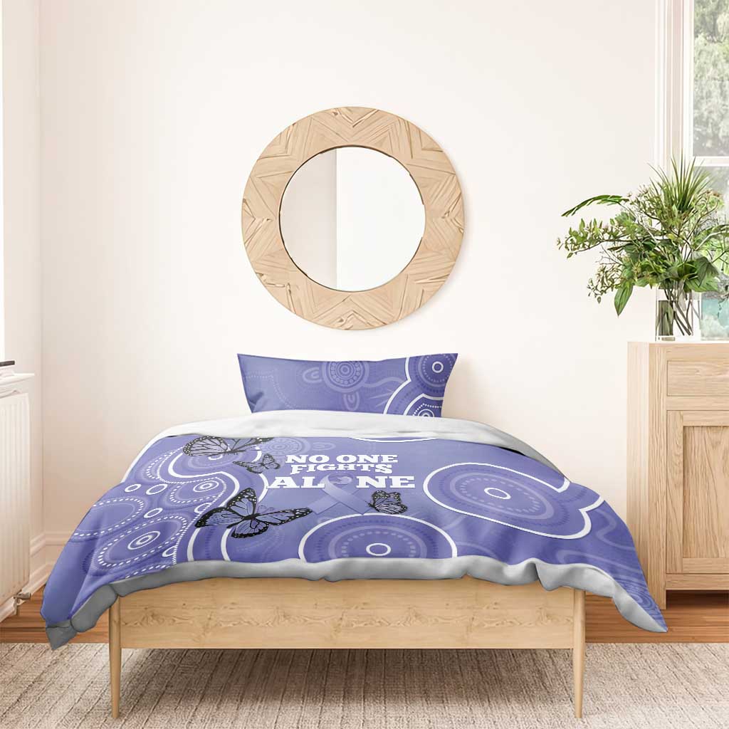 Australia Stomach Cancer Awareness Bedding Set No One Fights Alone Aboriginal Art