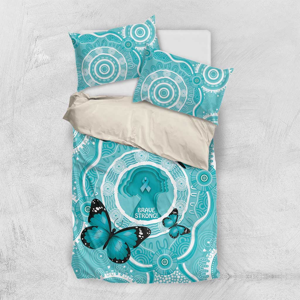 Australia Cervical Cancer Awareness Month Bedding Set Brave Strong Butterfly Aboriginal Art