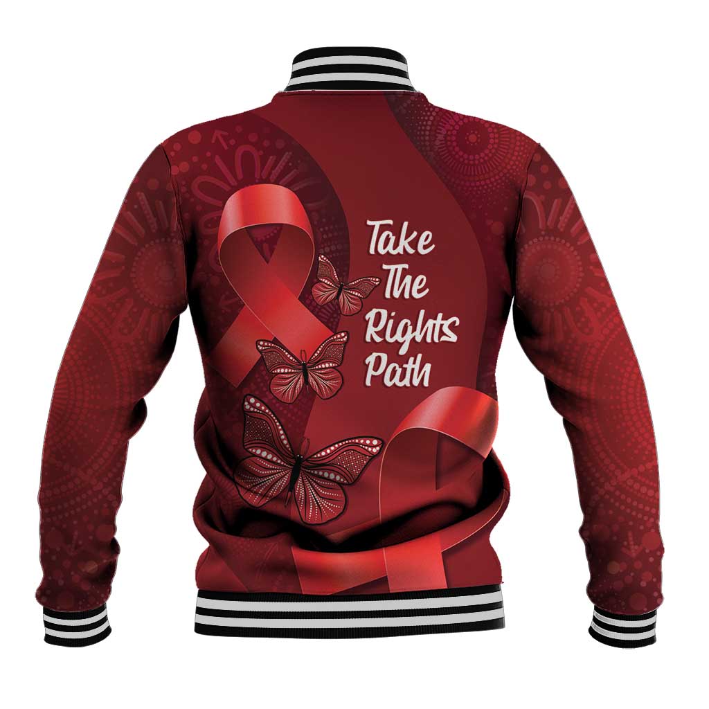 Australia AIDS Awareness Month Baseball Jacket Take The Rights Path Aboriginal Art