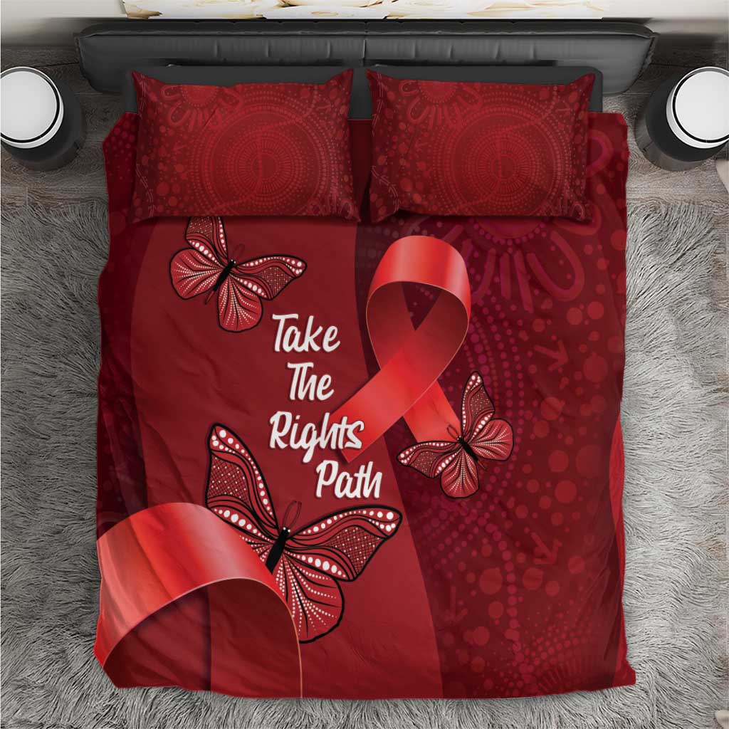 Australia AIDS Awareness Month Bedding Set Take The Rights Path Aboriginal Art