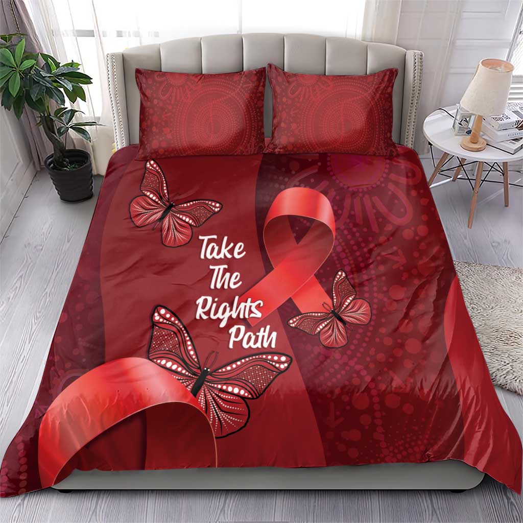 Australia AIDS Awareness Month Bedding Set Take The Rights Path Aboriginal Art