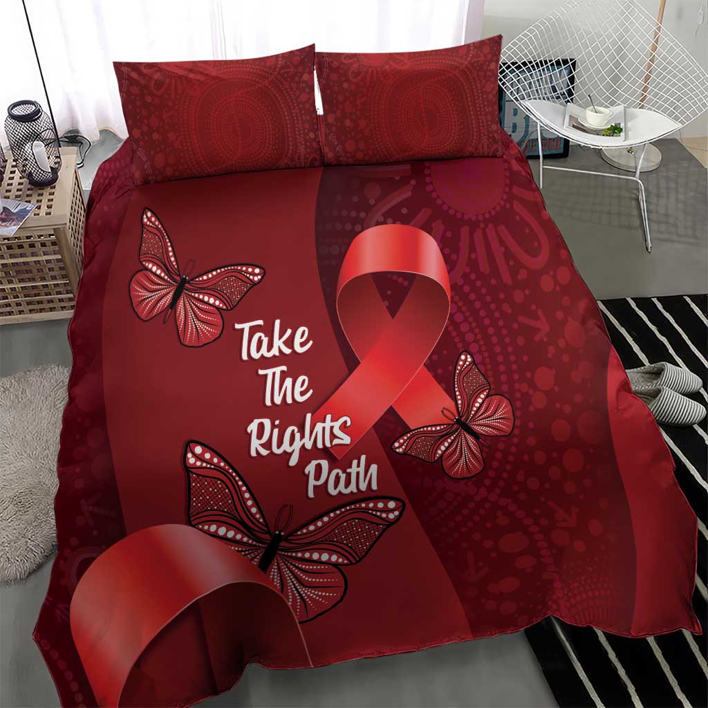 Australia AIDS Awareness Month Bedding Set Take The Rights Path Aboriginal Art