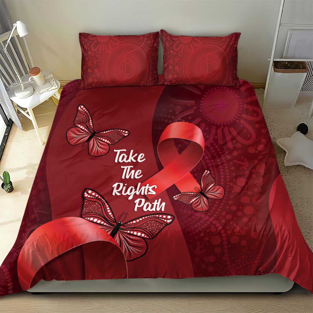 Australia AIDS Awareness Month Bedding Set Take The Rights Path Aboriginal Art