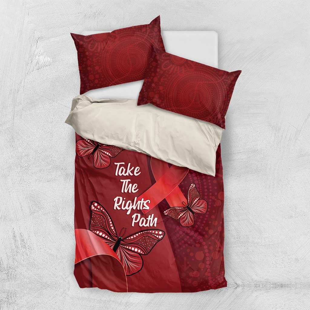 Australia AIDS Awareness Month Bedding Set Take The Rights Path Aboriginal Art