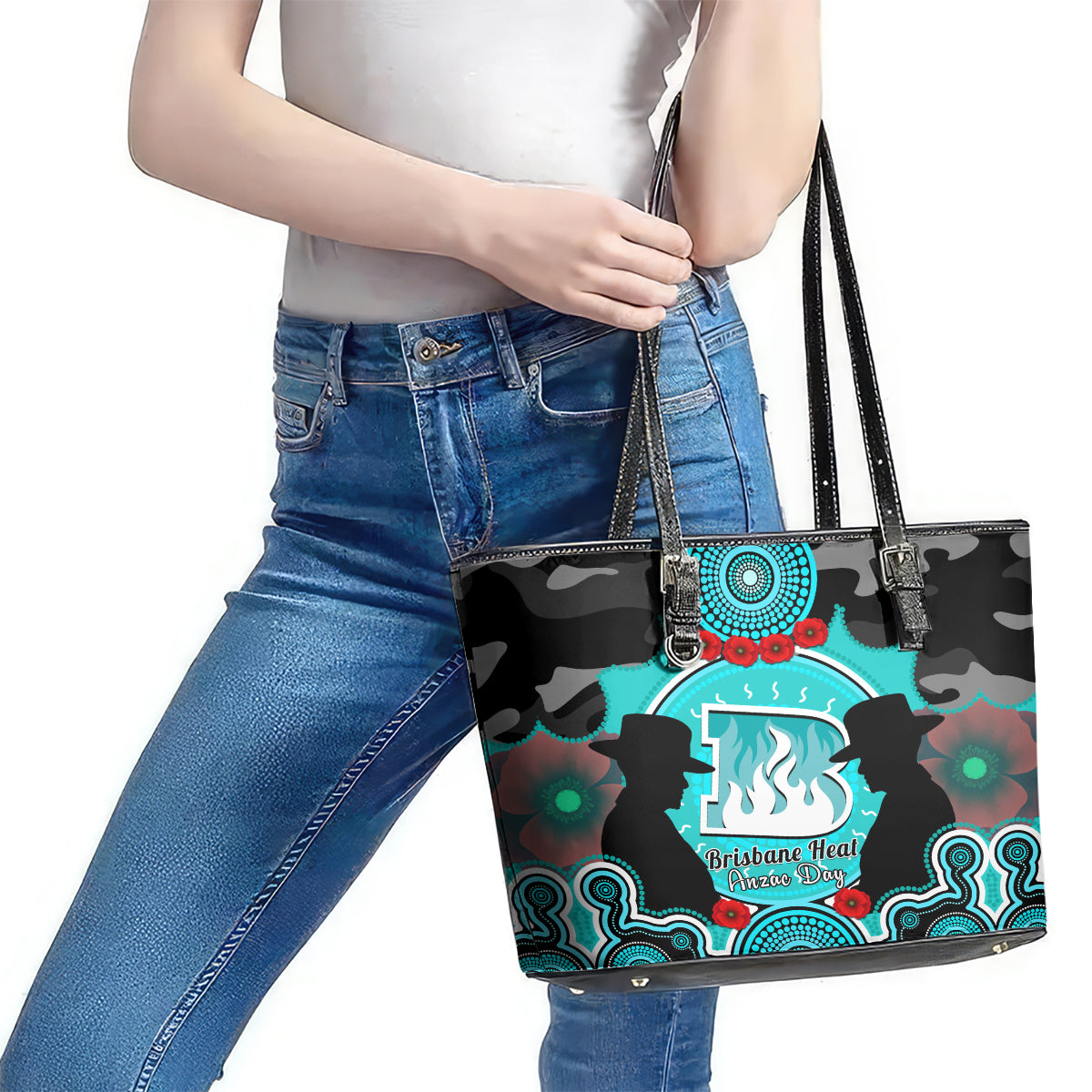 brisbane-heat-anzac-2024-leather-tote-bag-lest-we-forget-poppy-mix-camouflage