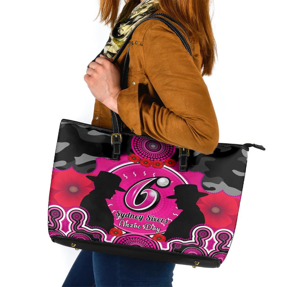 sydney-sixers-anzac-2024-leather-tote-bag-lest-we-forget-poppy-mix-camouflage